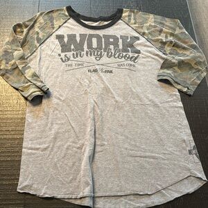 Flag Nor Fail Gray and Camouflage Raglan Shirt